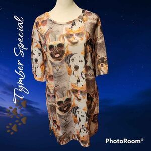 Secret Treasures Cat, Dog, and Bunny Sleepshirt Size S/M